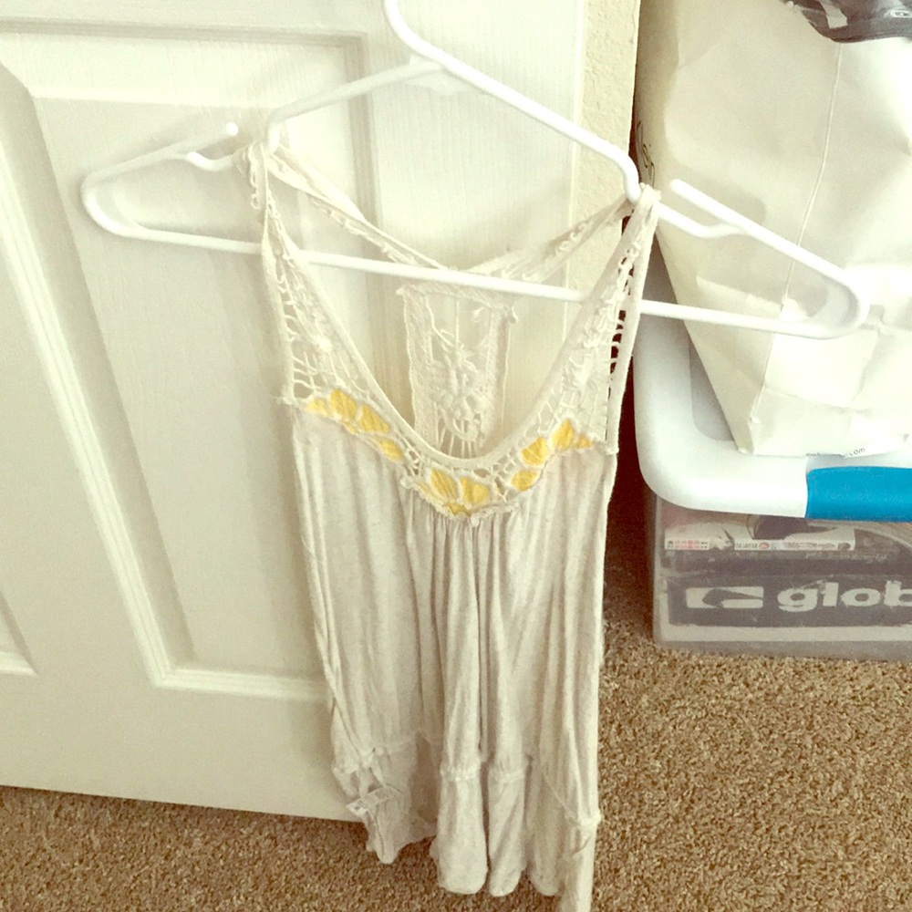 Summer yellow ivory tank top